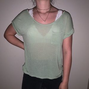 Green loose T-shirt